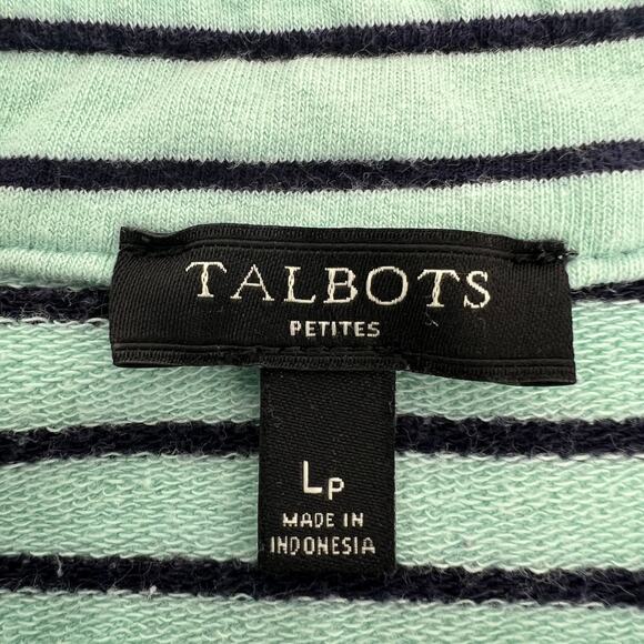 Talbots Green with Black Stripes V Notch Tunic Size L - Picture 7 of 9